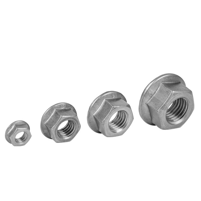 M5-M20 ISO Hexagon Flange Nuts Dengan Gigi Anti Selip